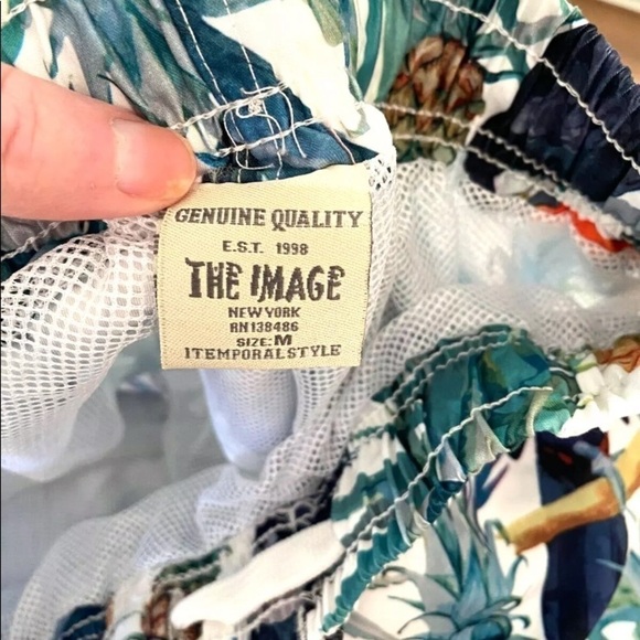 Mens The Image Sz Medium Swim Trunks Boardshorts Mesh Lined Pockets Parrot EUC - Picture 8 of 8